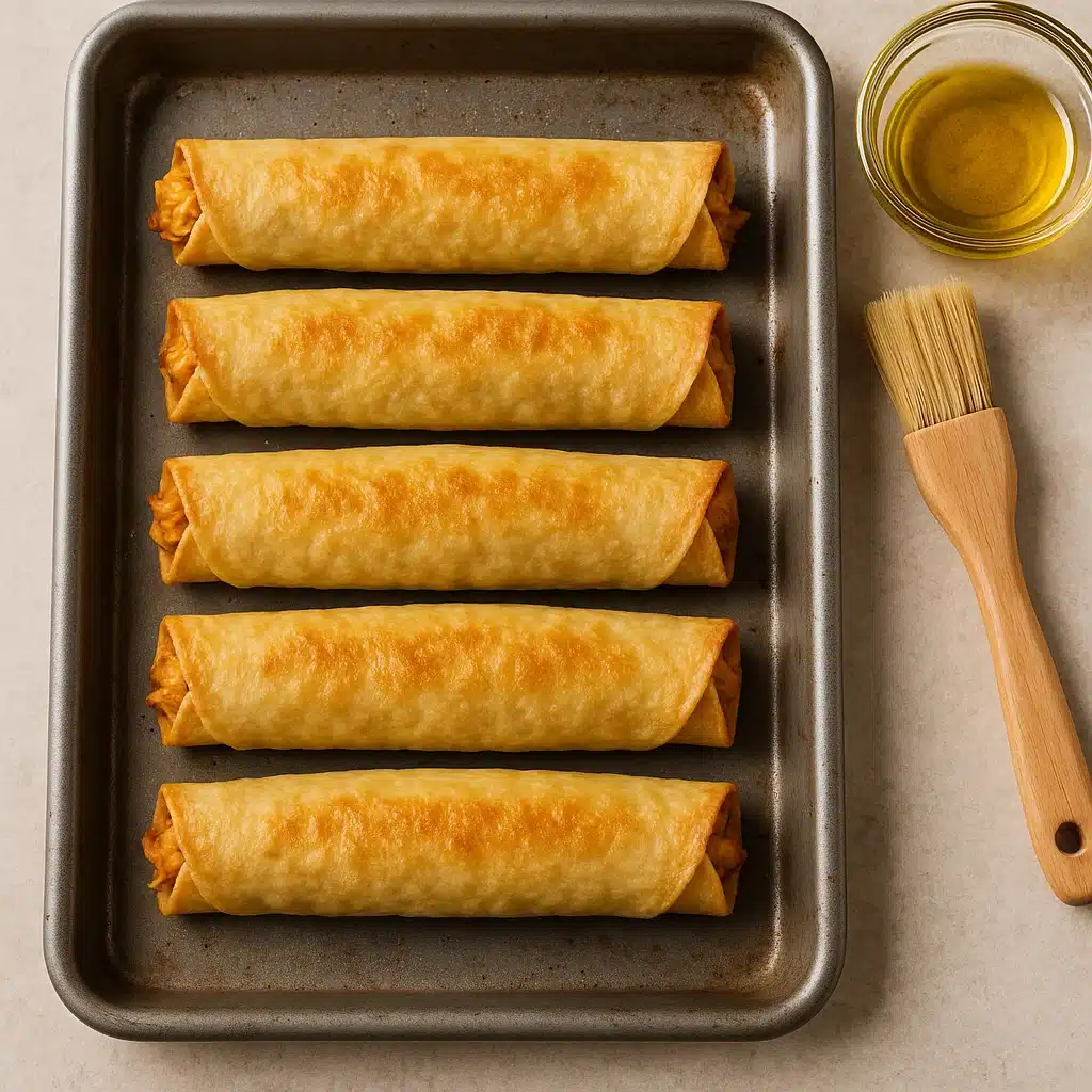 Baked Cheesy Cuban Chicken Taquitos