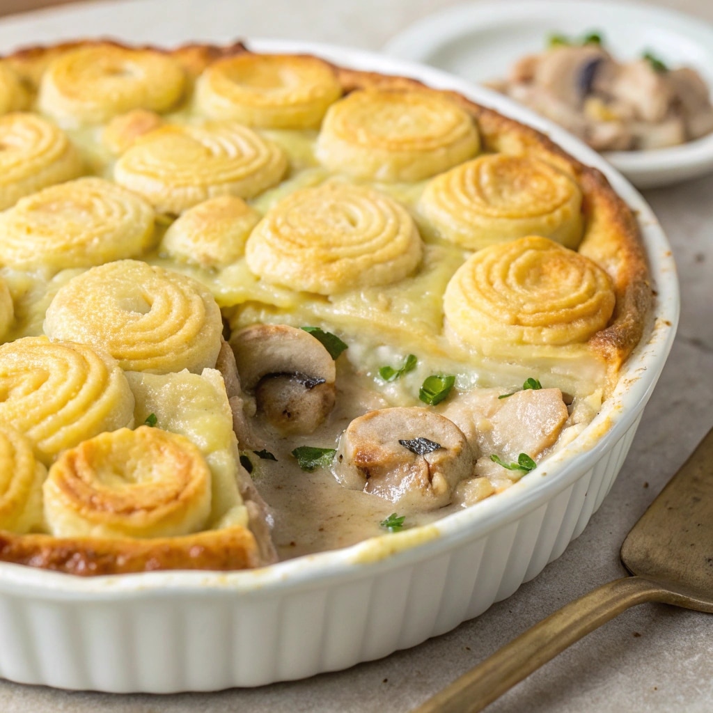 Duchess Potato Chicken Mushroom Pie