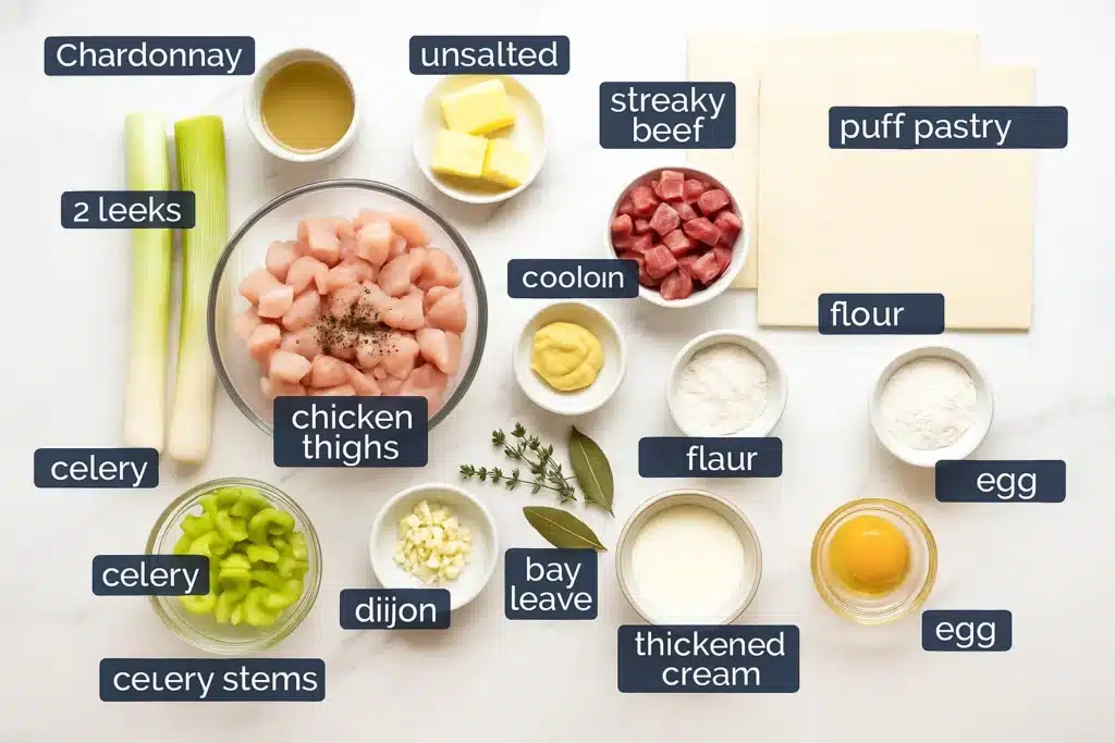 chicken and leek pie