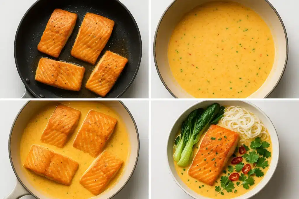 Poached salmon