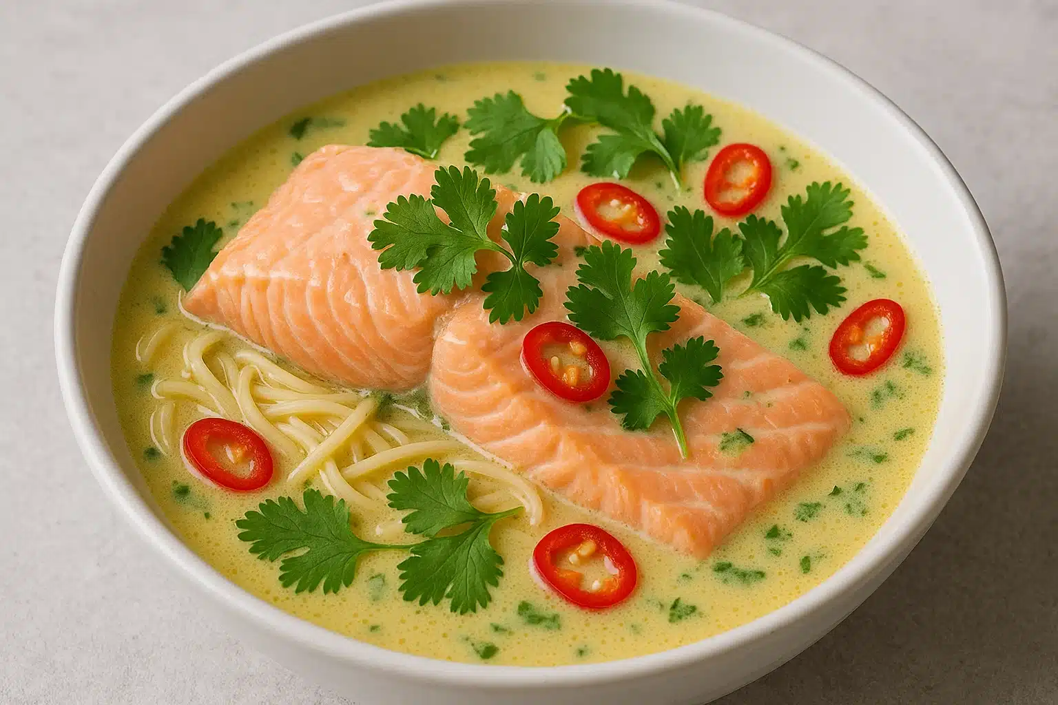 Poached salmon