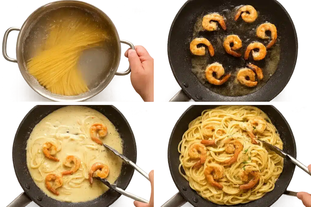 Creamy Garlic Prawn Pasta