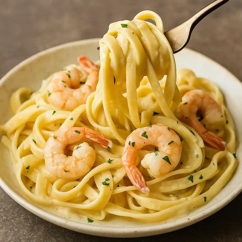 Creamy Garlic Prawn Pasta