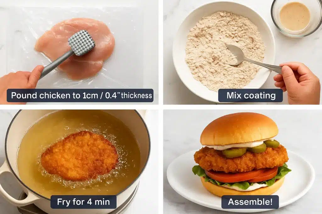 crispy fried chicken burger