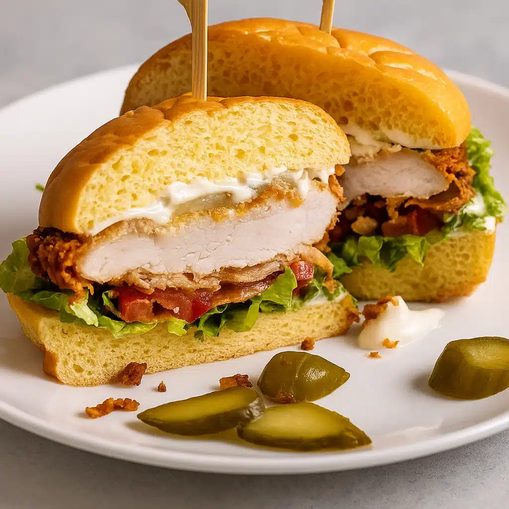 crispy fried chicken burger