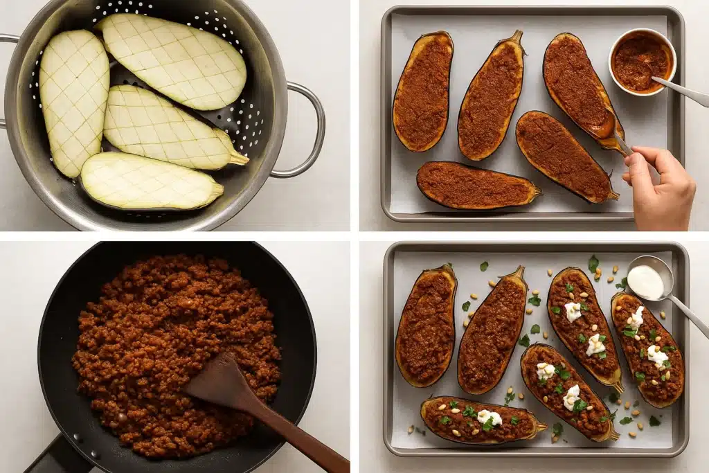 Moroccan stuffed eggplant