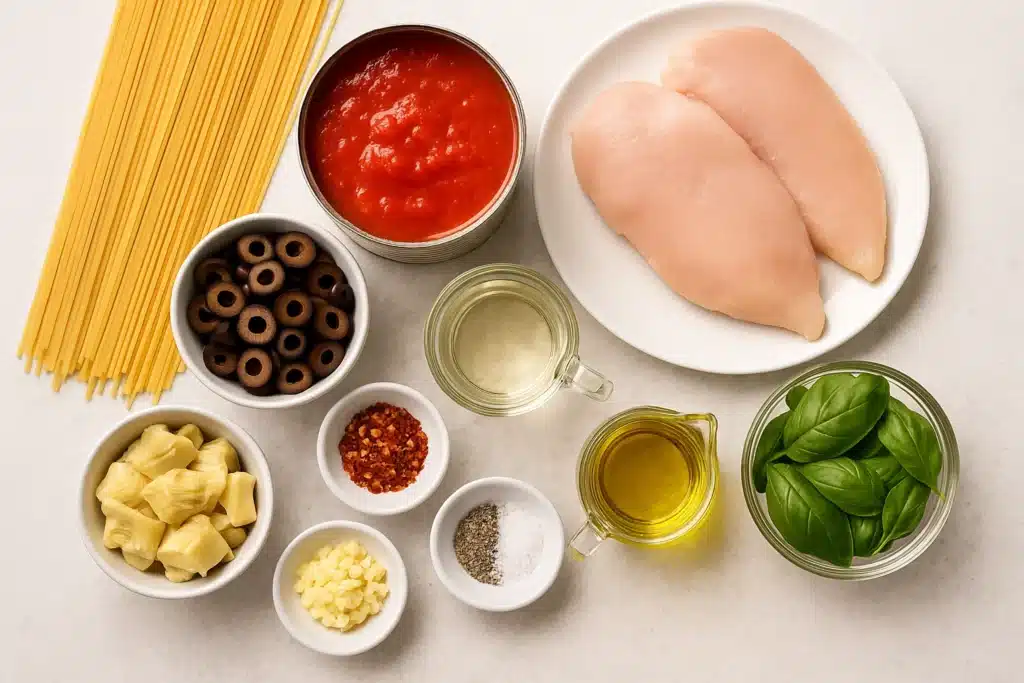 Sicilian Chicken Spaghetti