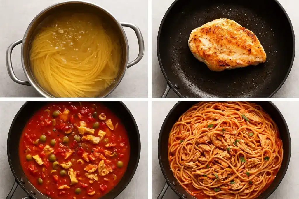 Sicilian Chicken Spaghetti