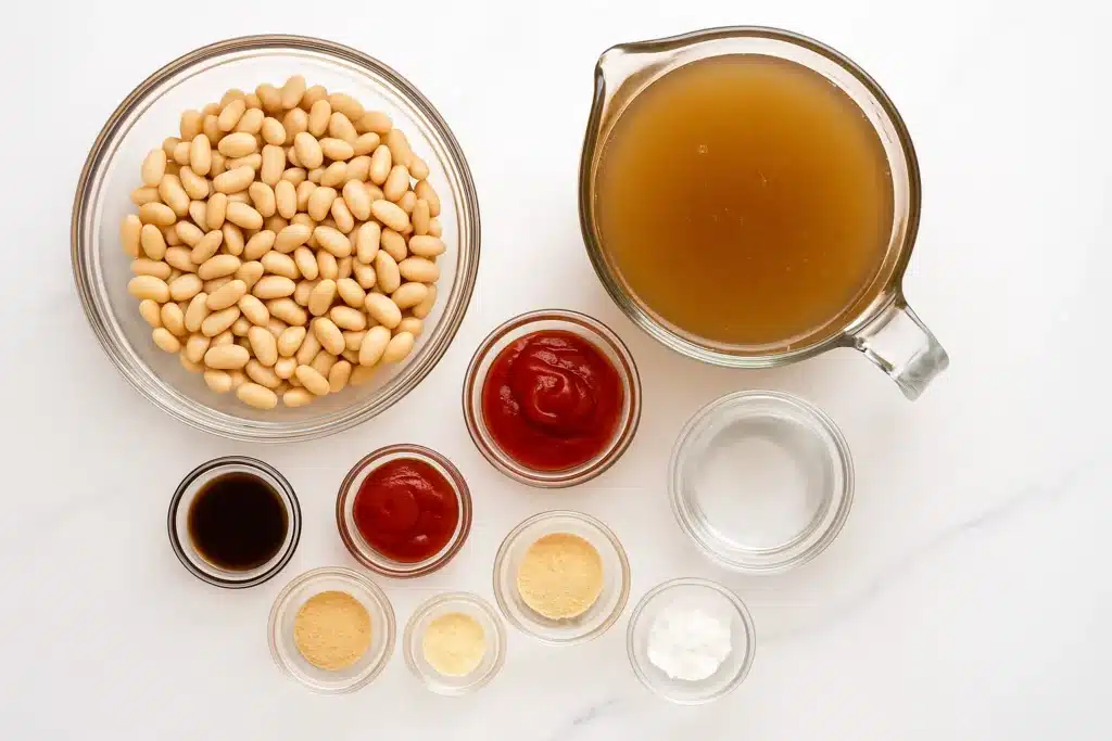 Ingredients for cooking white beans