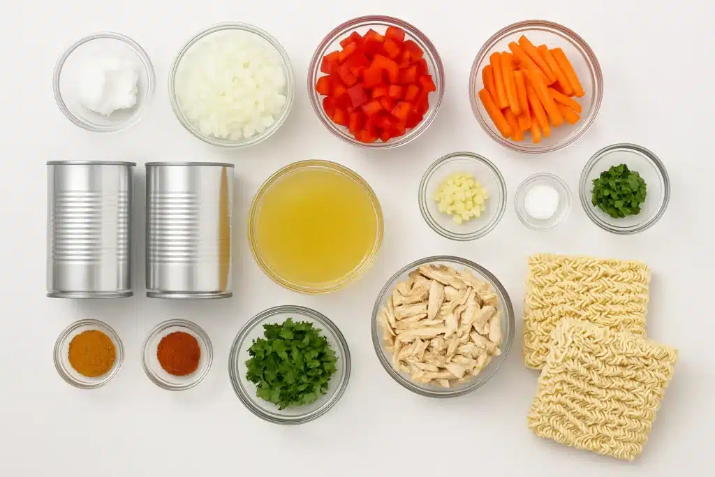 Ingredients for a soup preparation