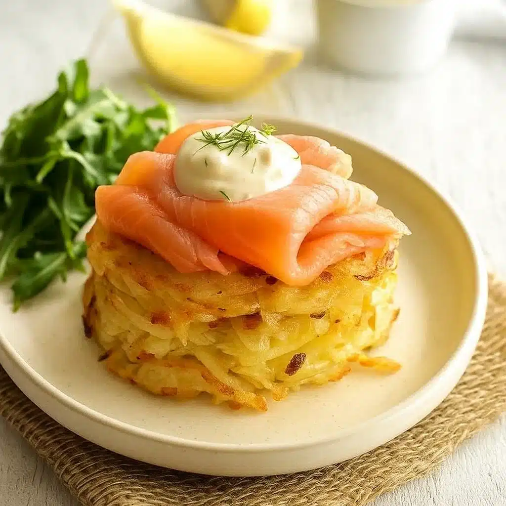 Easy Smoked Salmon Potato Crispy Rosti Creamy Toppings Easy Smoked Salmon Potato Crispy Rosti Creamy Toppings