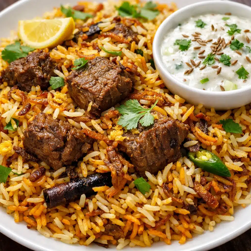Beef Biryani with Cumin Raita