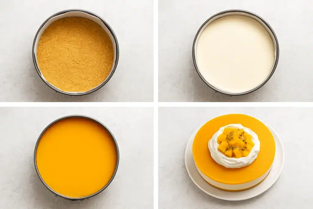 No Bake Mango Cheesecake