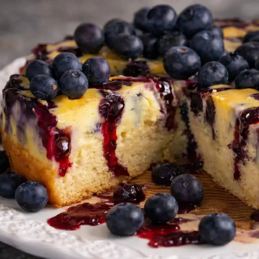 Custard Cake With Blueberries