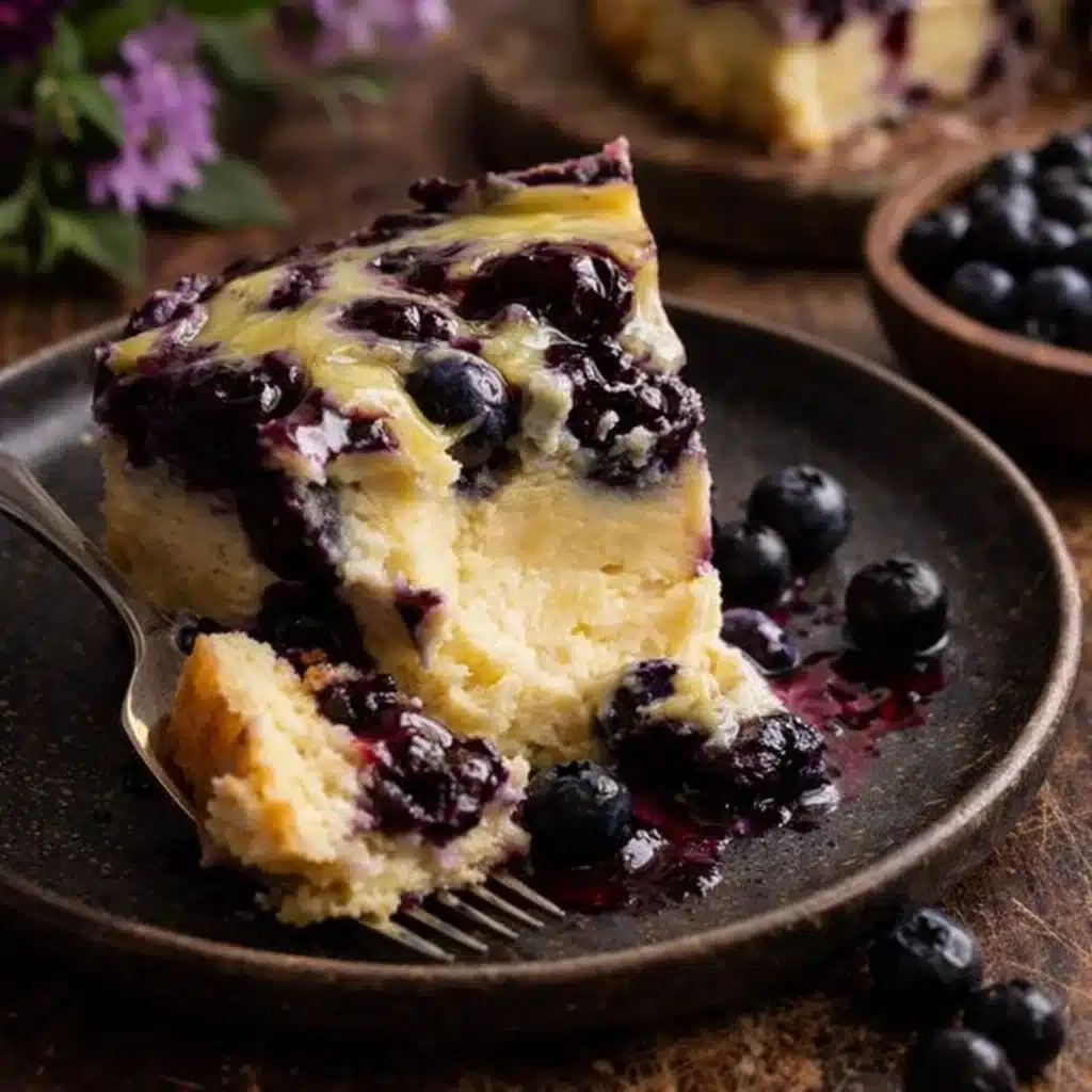 Custard Cake With Blueberries