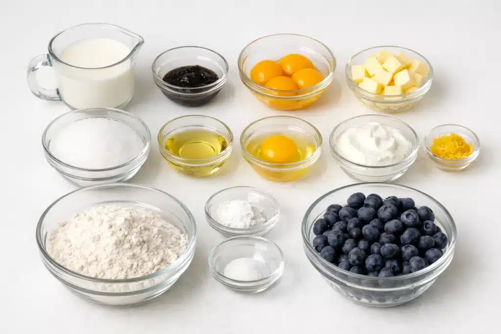 Custard Cake With Blueberries