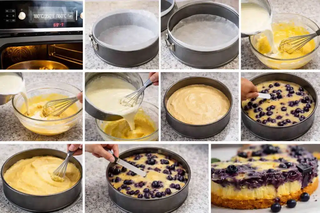 Custard Cake With Blueberries