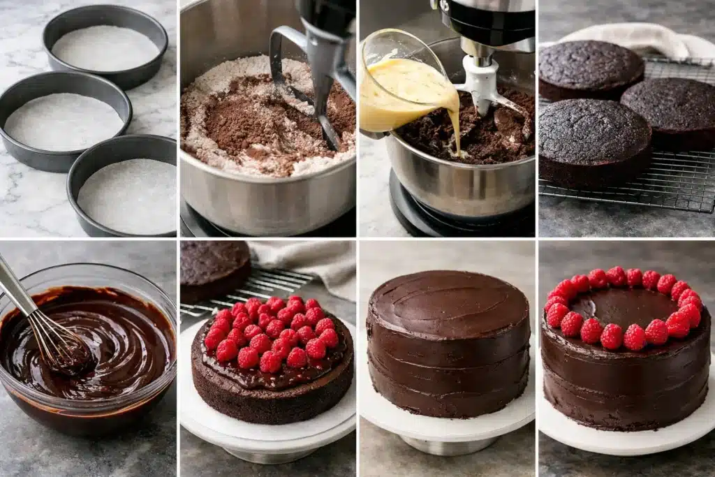 Chocolate Raspberry Layer Cake