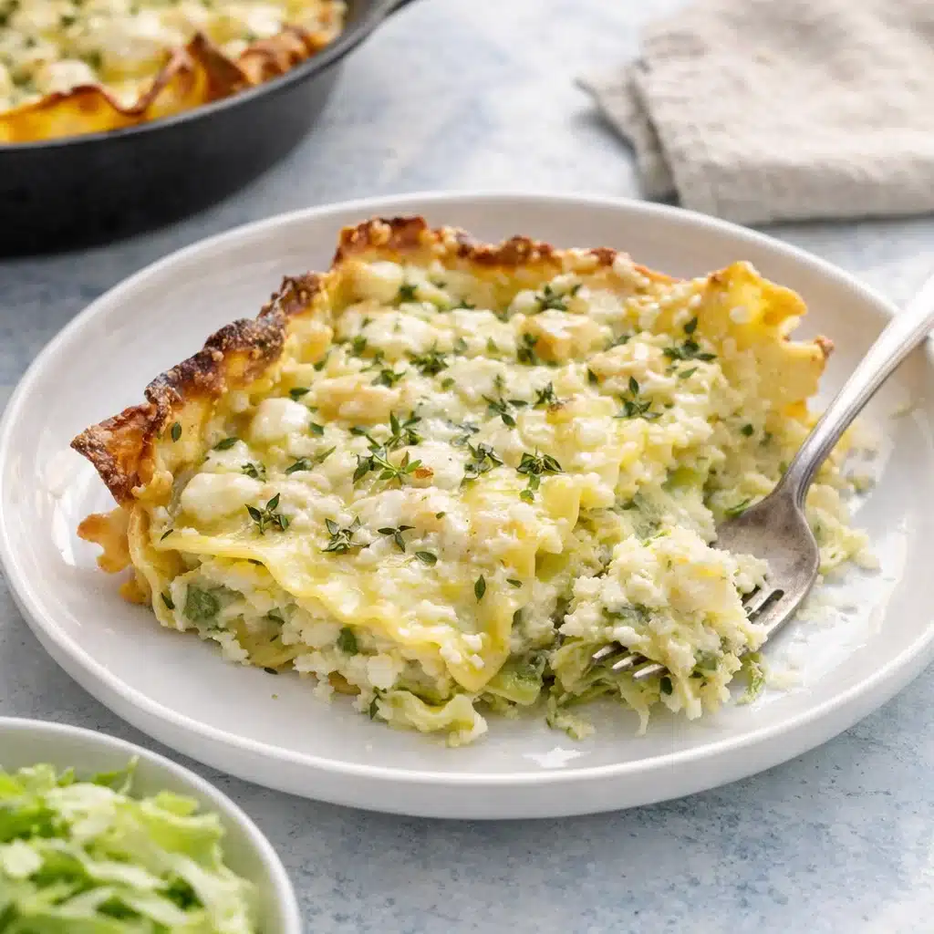 Creamy lasagna with herbs and cheese