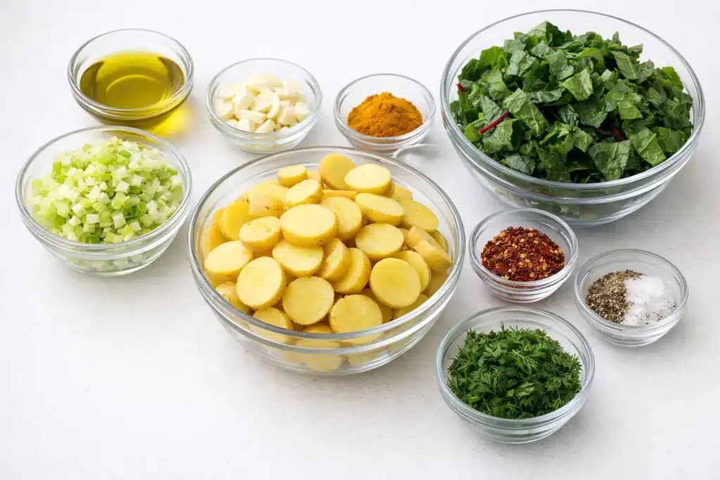 Golden Potato and Greens Soup 2 Golden Potato and Greens Soup