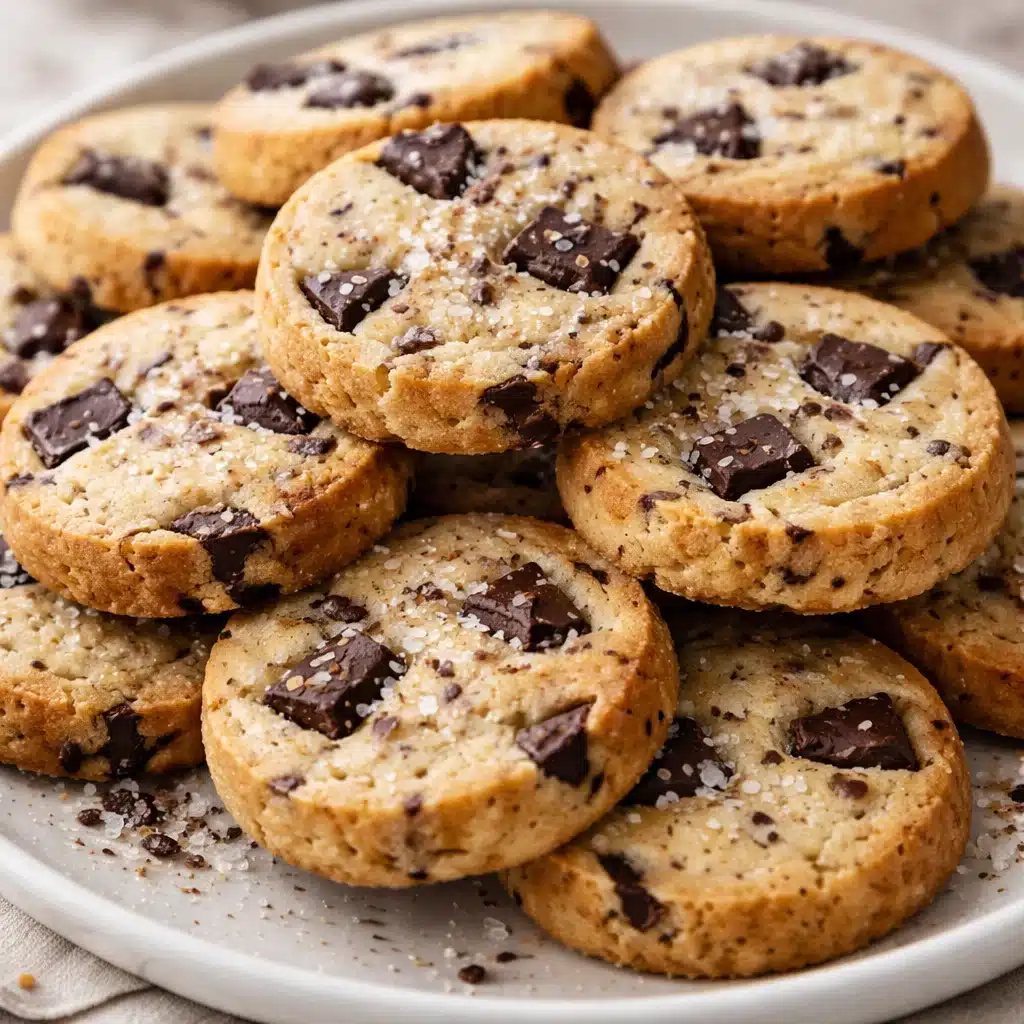 Salted Chocolate Chunk Shortbread Cookies