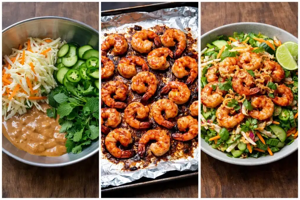 Hoisin-Peanut Shrimp and Slaw