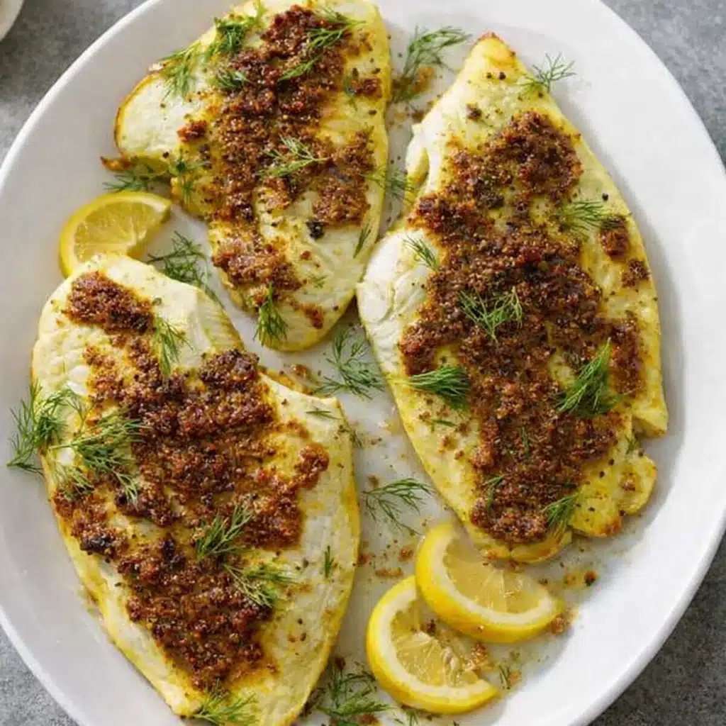 Broiled Fish With Lemon Curry Butter