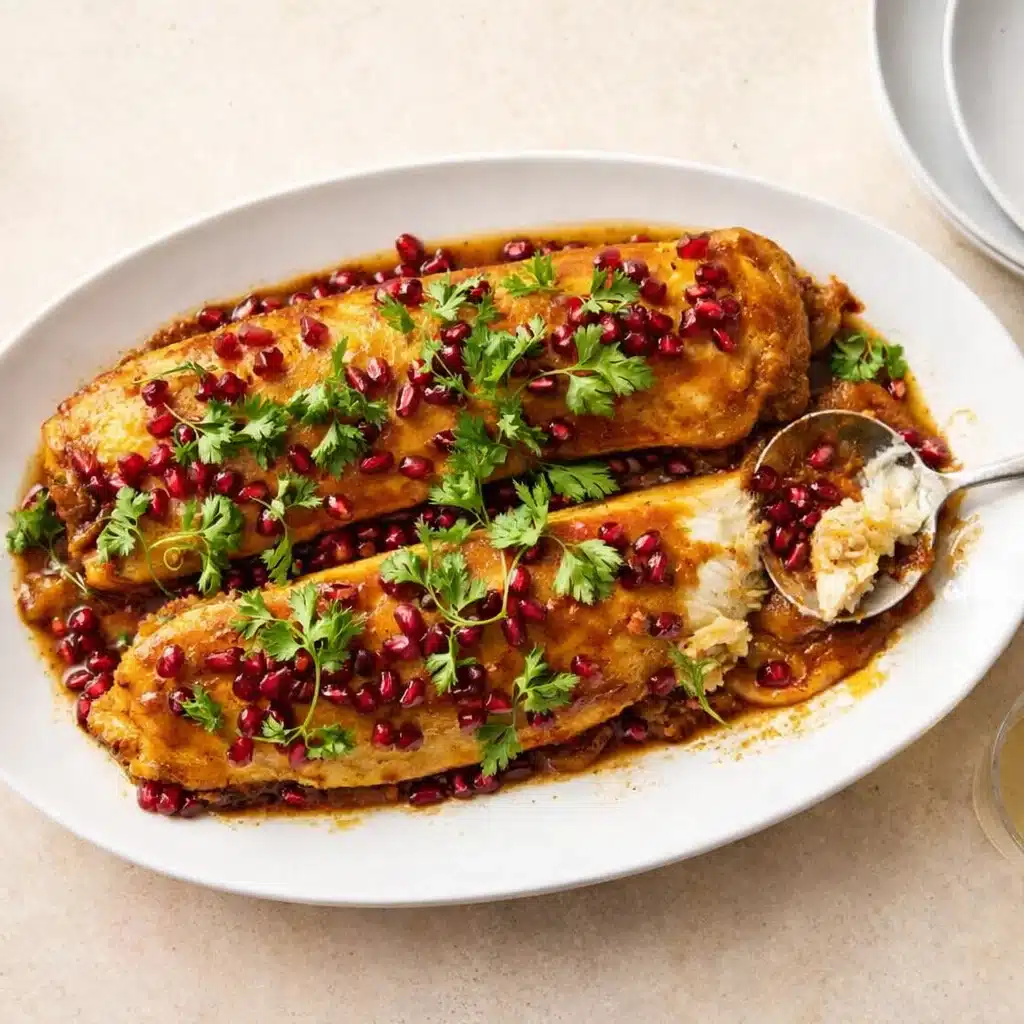 Baked Fish With Pomegranate Sauce 4 Baked Fish With Pomegranate Sauce