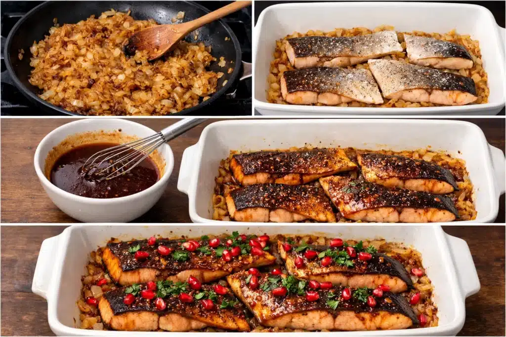 Baked Fish With Pomegranate Sauce 3 Baked Fish With Pomegranate Sauce