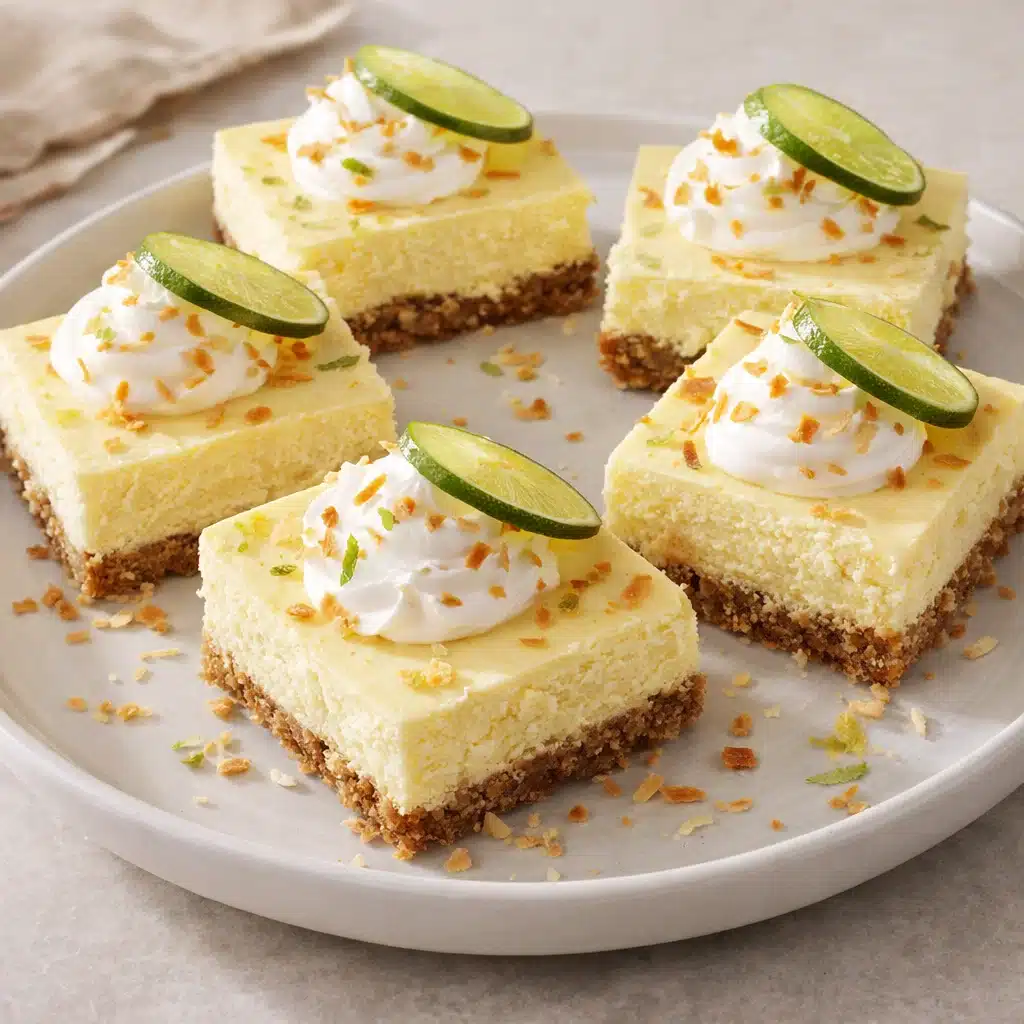 Coconut Key Lime Cheesecake Bars 4 Coconut Key Lime Cheesecake Bars