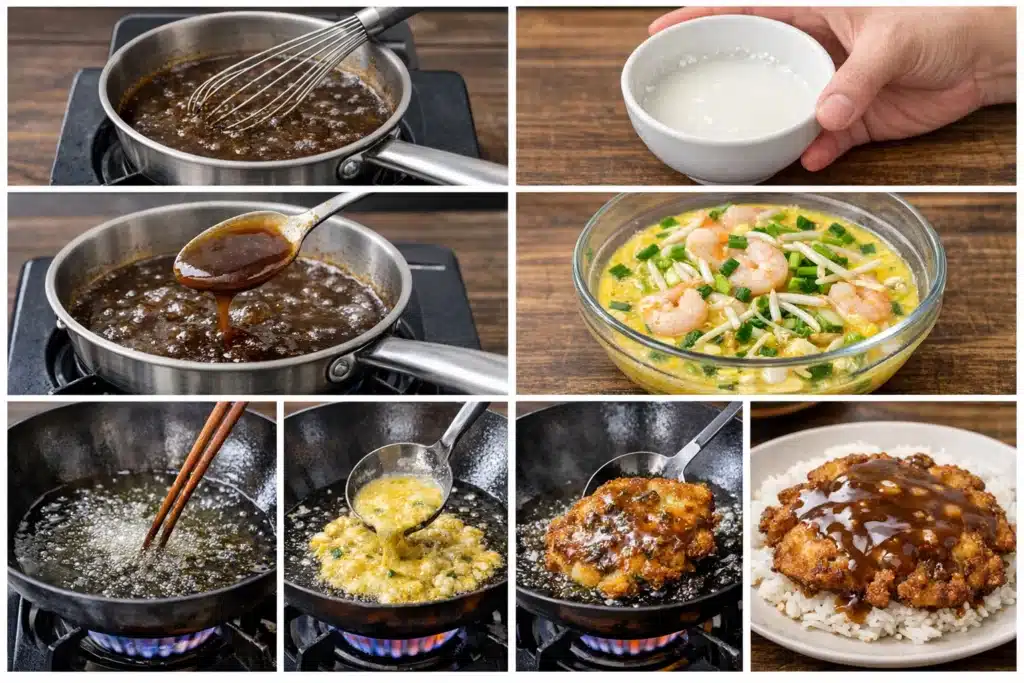 Egg Foo Young — Crispy, Golden Chinese Omelets with Rich Gravy 3 Egg Foo Young