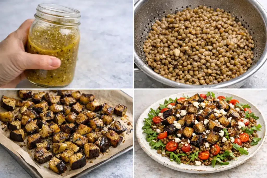 Lentil and Roasted Eggplant Salad