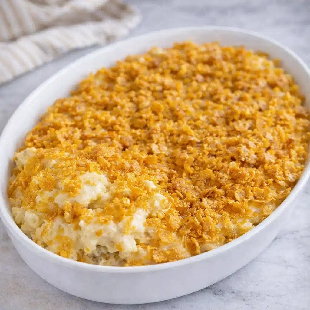 Funeral Potatoes with Hashbrowns 4 Creamy casserole topped with breadcrumbs
