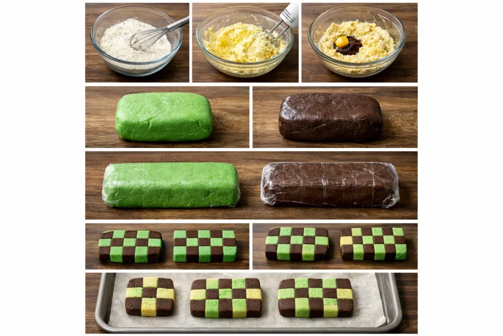 Mint Chocolate Checkerboard Cookies – Bakery Style 3 Mint Chocolate Checkerboard Cookies