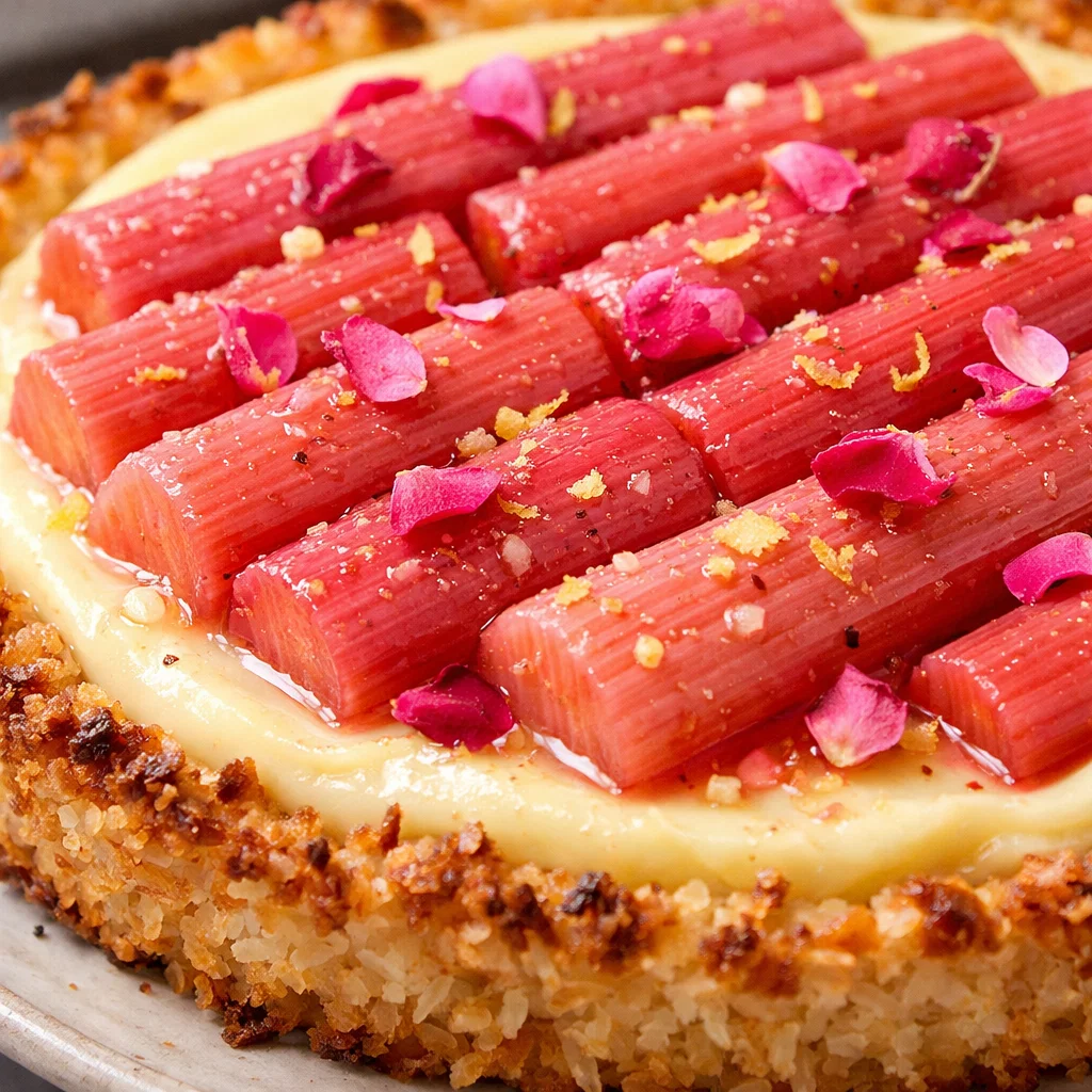 Rhubarb Macaroon Tart