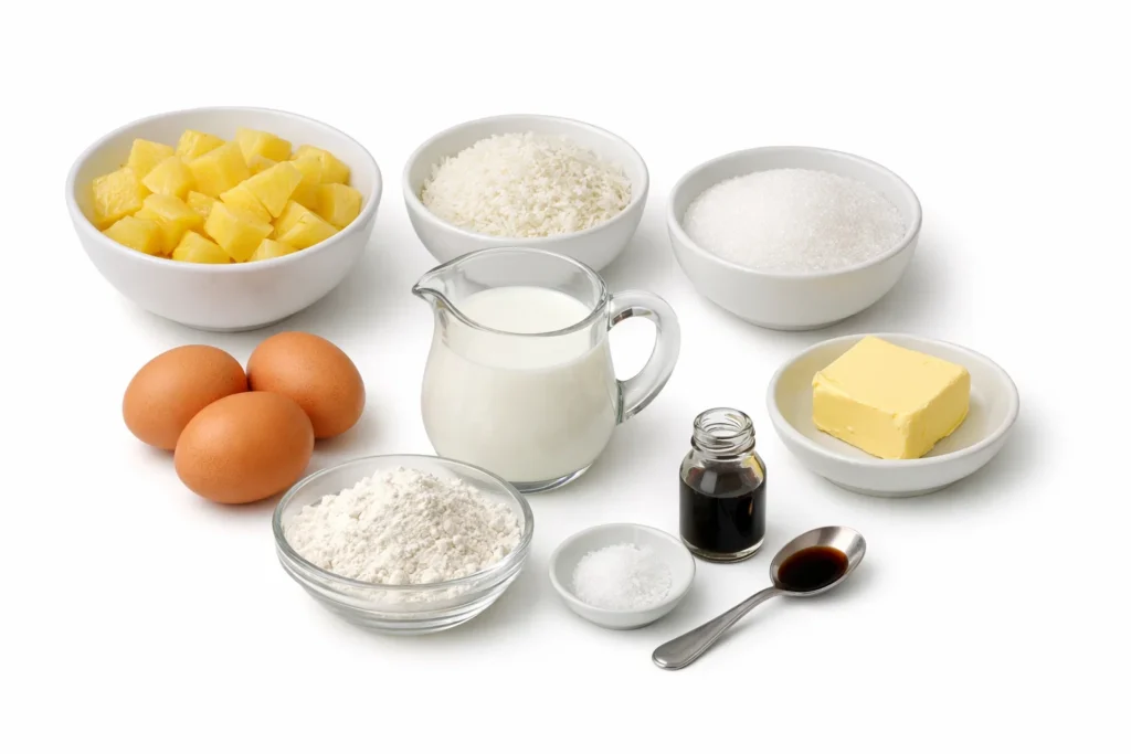 Clafoutis à l’ananas et noix de coco