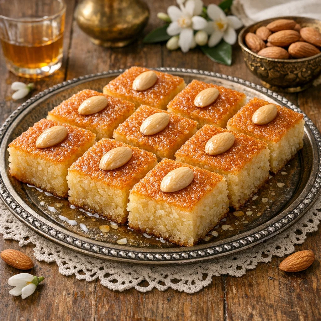 Basboussa aux amandes bien moelleuse