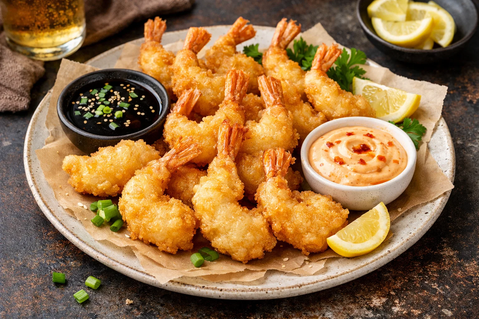 Beignets de crevettes croustillants