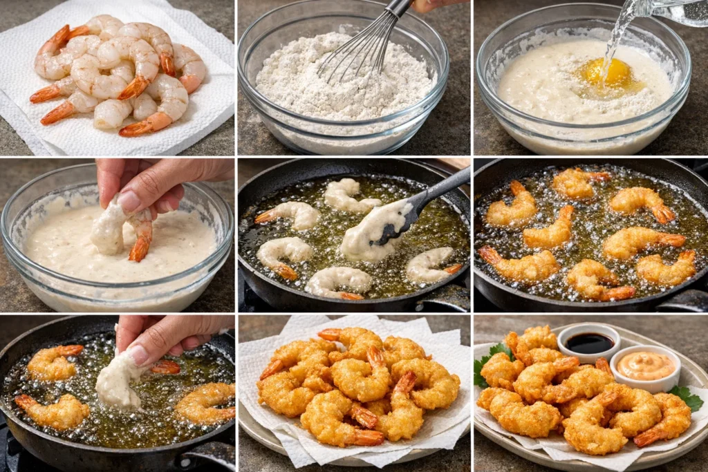 Beignets de crevettes croustillants