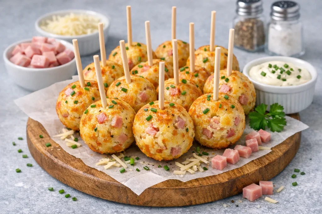 Cake pops salés jambon-fromage