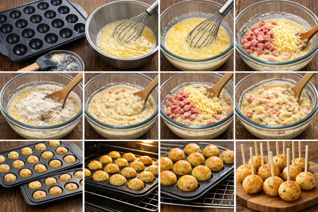 Cake pops salés jambon-fromage