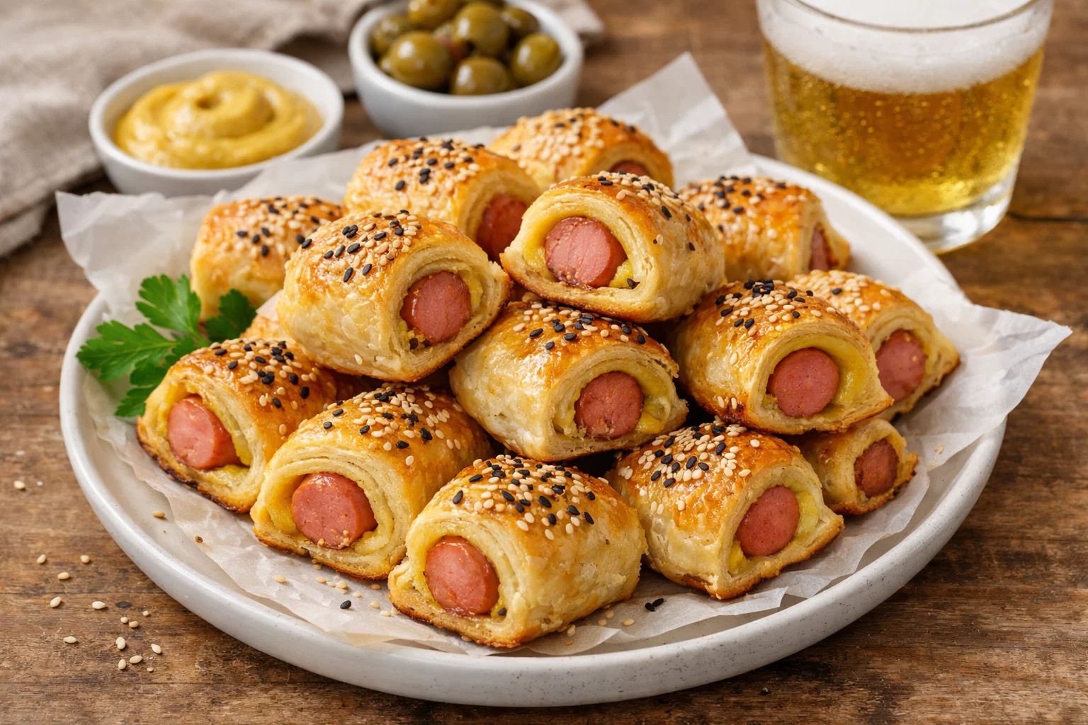 Feuilletés saucisse moutarde